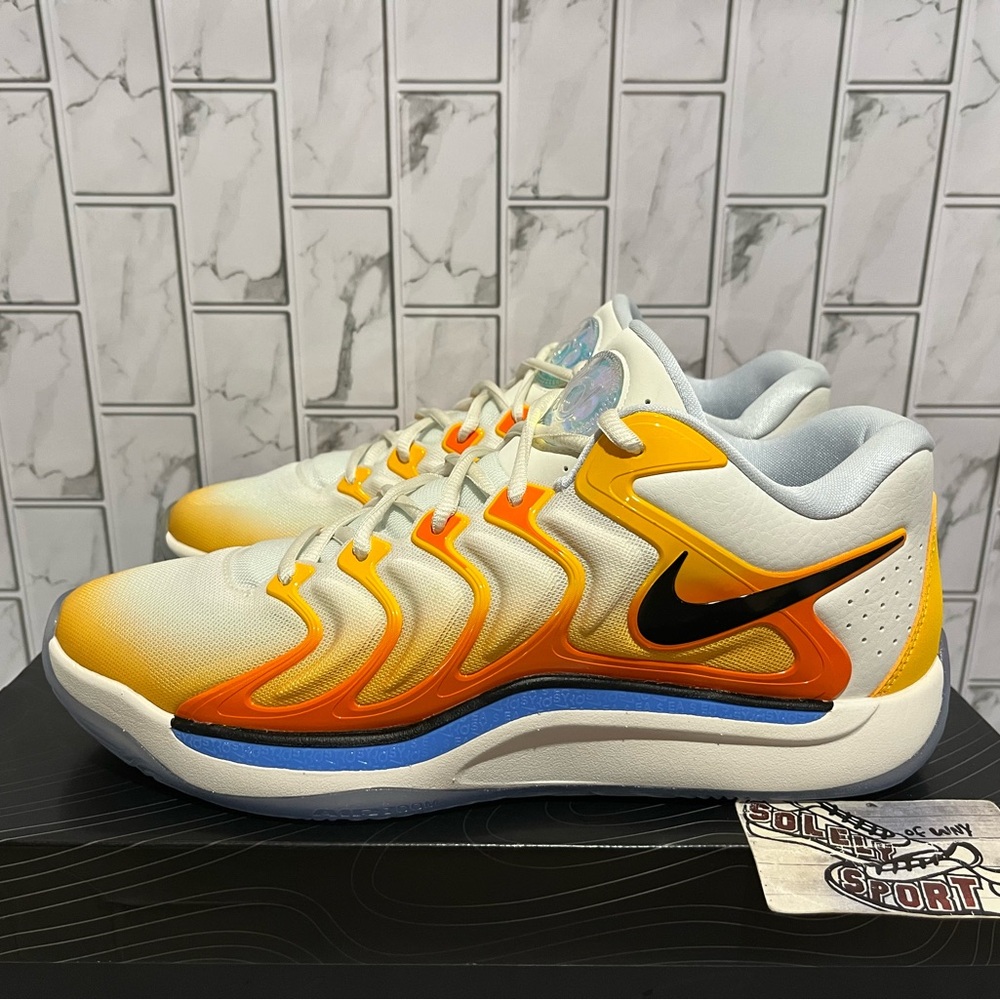New Nike KD 17 Sunrise Basketball Shoes Gold Orange White Black Kobe Jordan